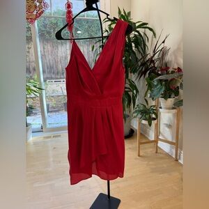 BCBGeneration One-Shoulder Red Cocktail Dress